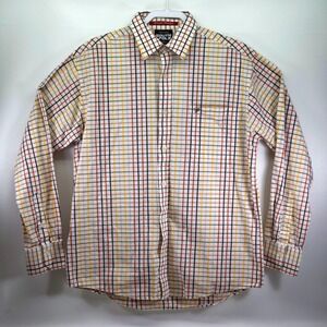 Vintage SouthPole Gingham Check Button Up Shirt Men Large Colorful Y2K Preppy